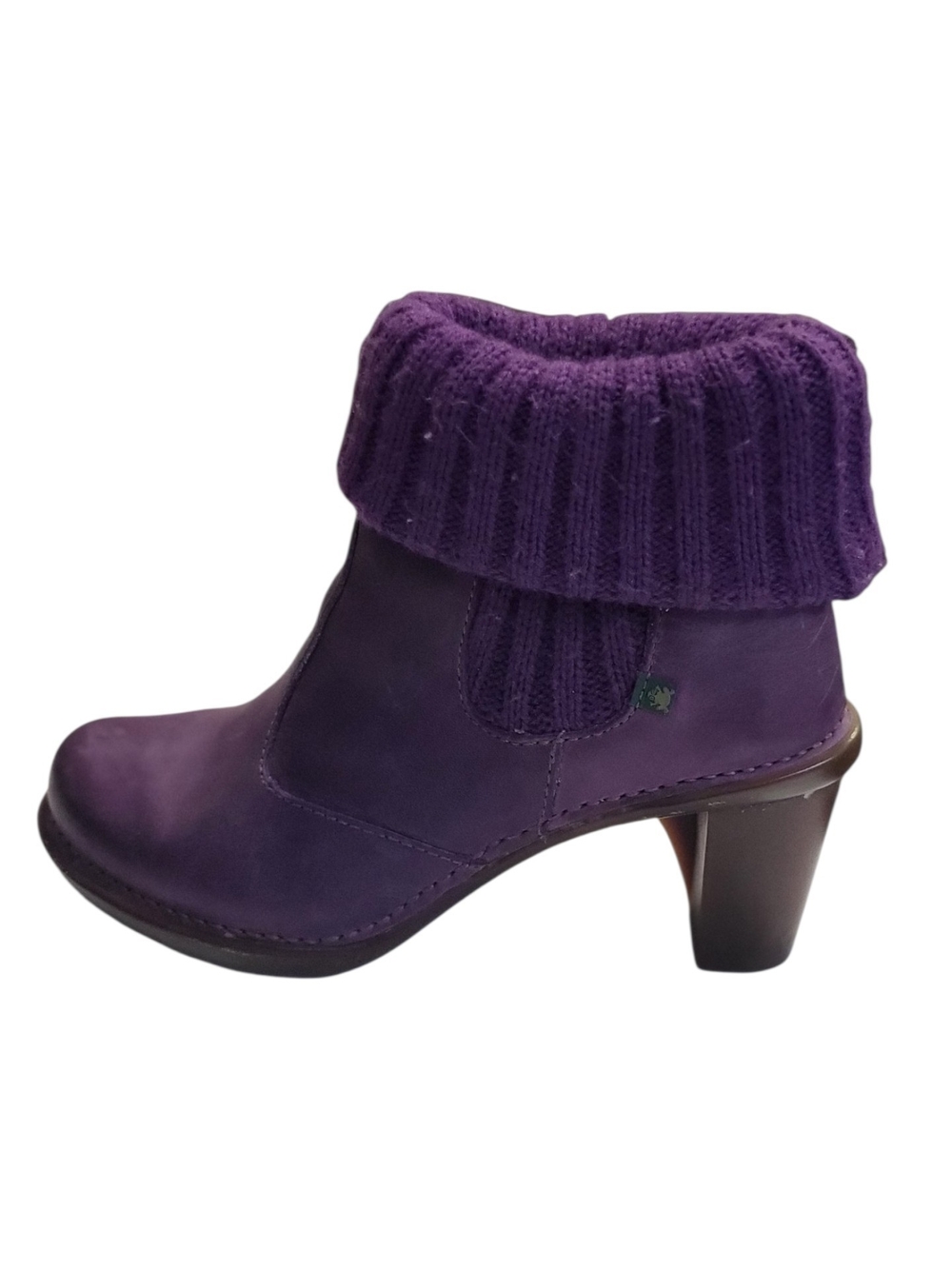 El Naturalista Yggdrasil wool knit purple leather ankle boots Size 37.
